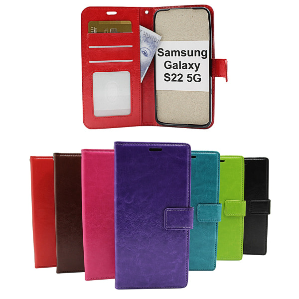 Crazy Horse Wallet Samsung Galaxy S22 5G Svart