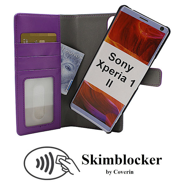 Skimblocker Magnet Wallet Sony Xperia 1 II (XQ-AT51) Lila