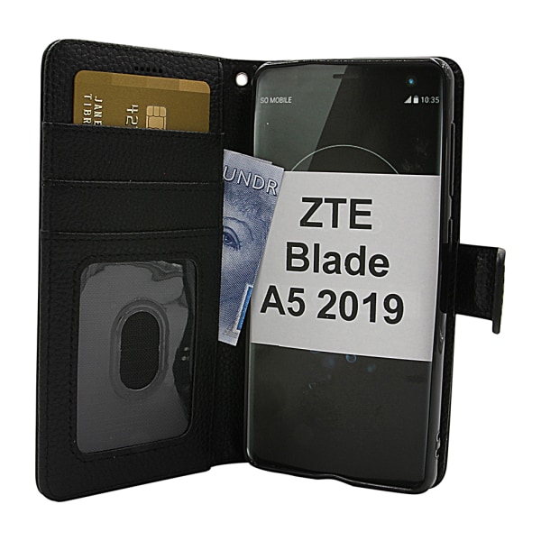 New Standcase Wallet ZTE Blade A5 2019 (Svart) Ljusblå