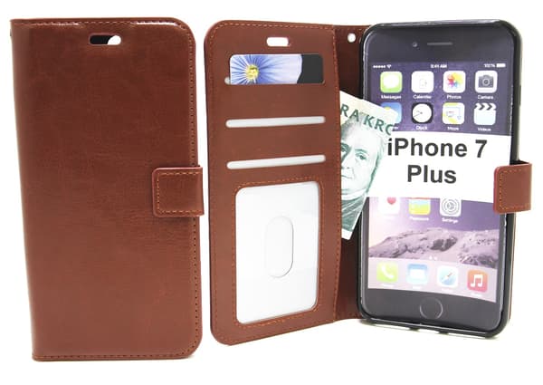 Crazy Horse Wallet iPhone 7 Plus Brun