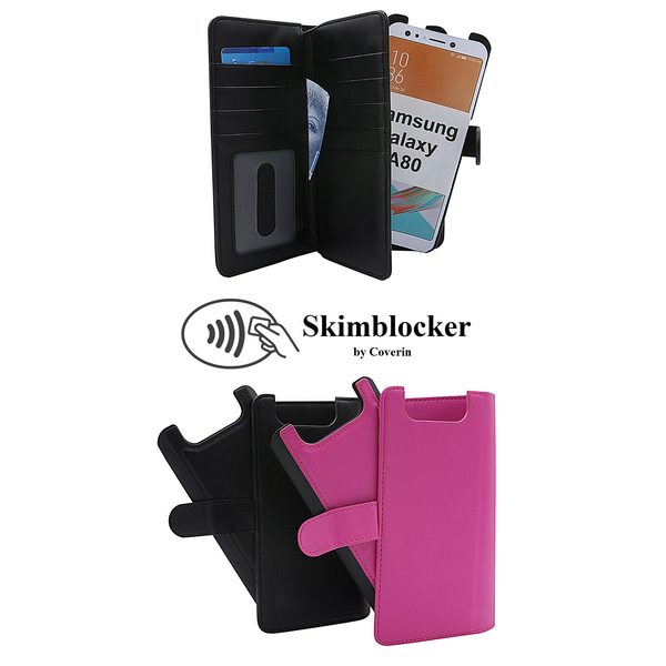 Skimblocker XL Magnet Wallet Samsung Galaxy A80 (A805F/DS) Svart