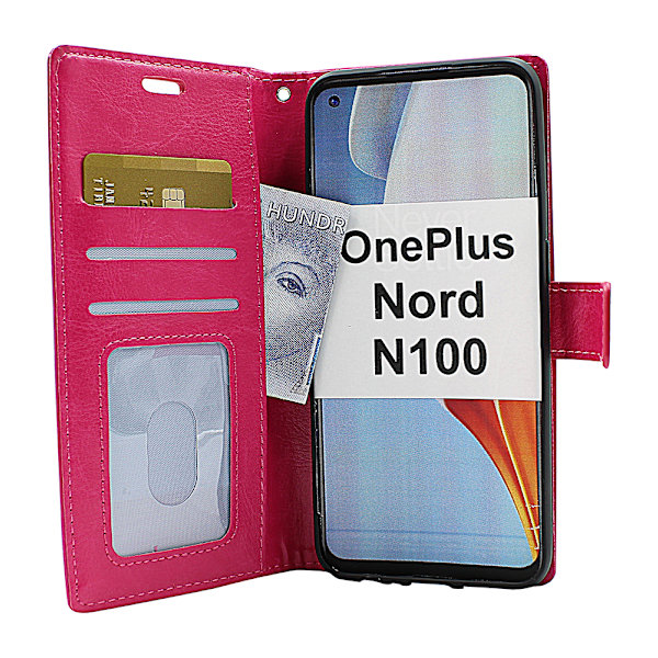 Crazy Horse Wallet OnePlus Nord N100 Lila