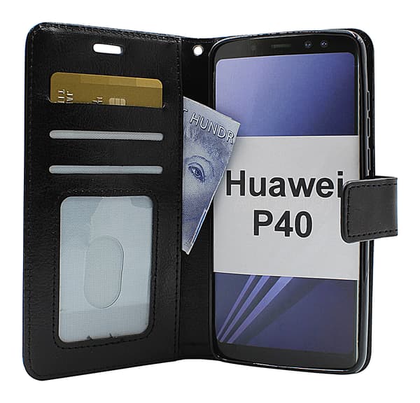Crazy Horse Wallet Huawei P40 Svart