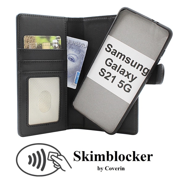 Skimblocker Samsung Galaxy S21 5G Magnet Plånboksfodral