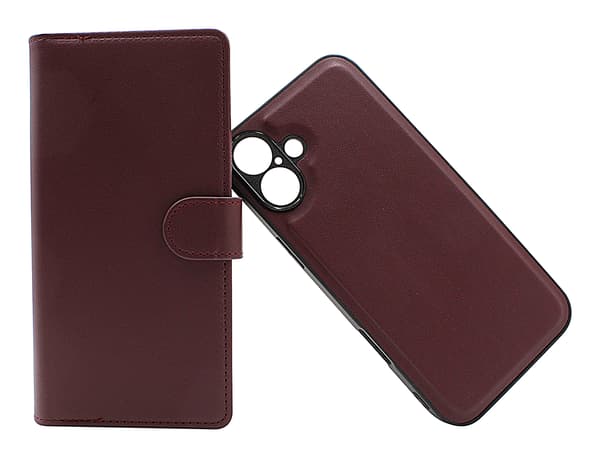Skimblocker iPhone 16 Plus XL Magnet Plånboksfodral Mörkröd