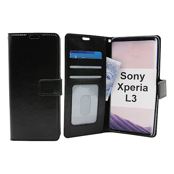 Crazy Horse Wallet Sony Xperia L3 Svart