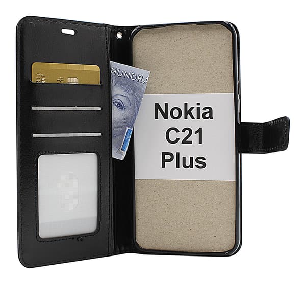 Crazy Horse Wallet Nokia C21 Plus Röd