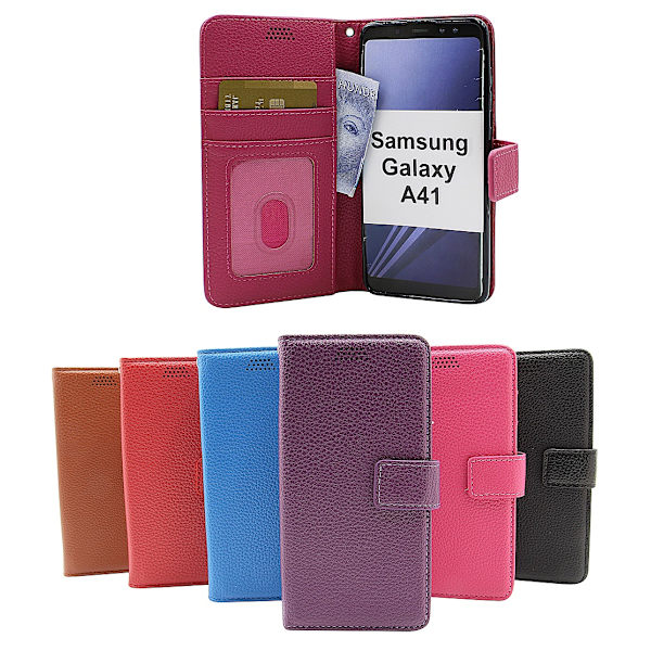 New Standcase Wallet Samsung Galaxy A41 Svart