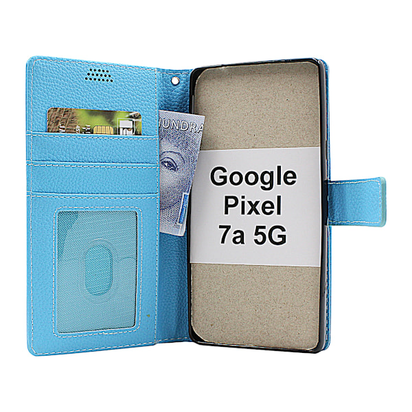 New Standcase Wallet Google Pixel 7a 5G Ljusblå