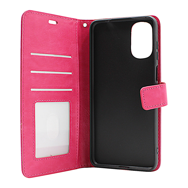 Crazy Horse Wallet Motorola Moto E32s Hotpink