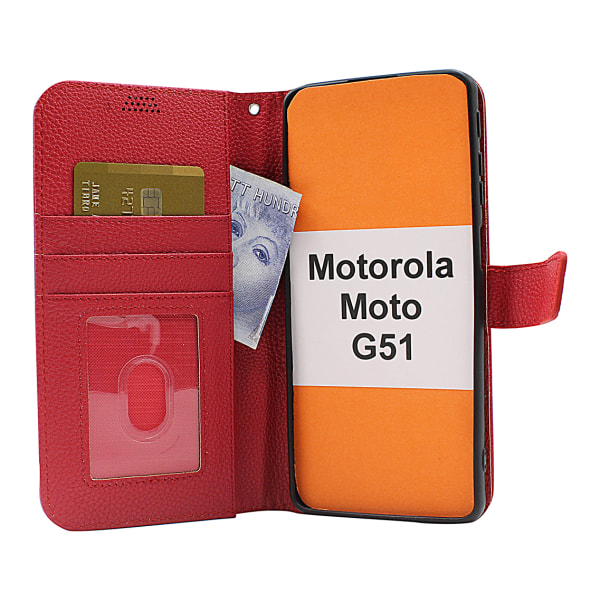 New Standcase Wallet Motorola Moto G51 Ljusblå