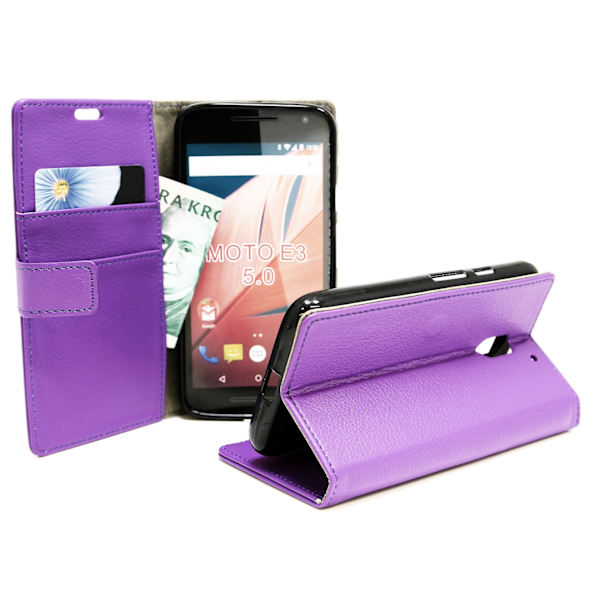 Standcase Wallet Lenovo Motorola Moto E3 / 3rd generation Lila