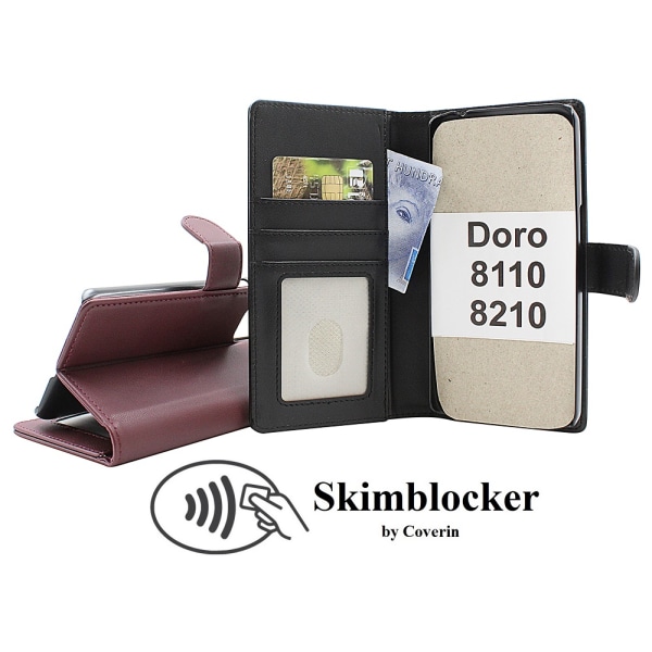 Skimblocker Doro 8110 / 8210 Plånboksfodral Mörkröd