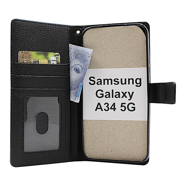 New Standcase Wallet Samsung Galaxy A34 5G Svart