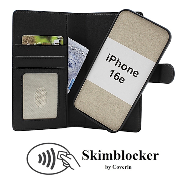 Skimblocker iPhone 16e Magnet Plånboksfodral Svart