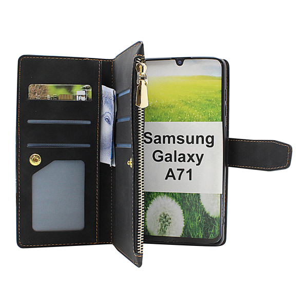 XL Standcase Lyxfodral Samsung Galaxy A71 (A715F/DS) Marinblå