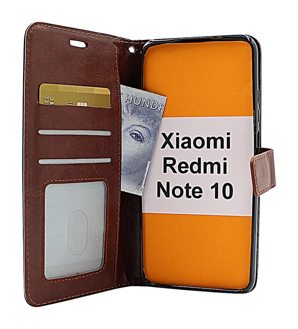 Crazy Horse Wallet Xiaomi Redmi Note 10 Svart