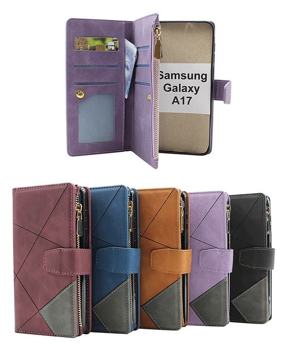 XL Samsung Galaxy A17 Lyx Plånboksfodral Vinröd