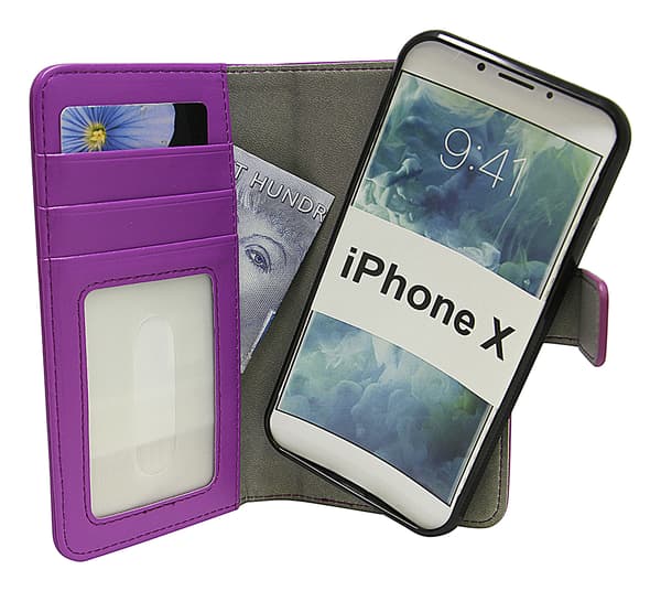 Magnet Wallet iPhone X/Xs Lila