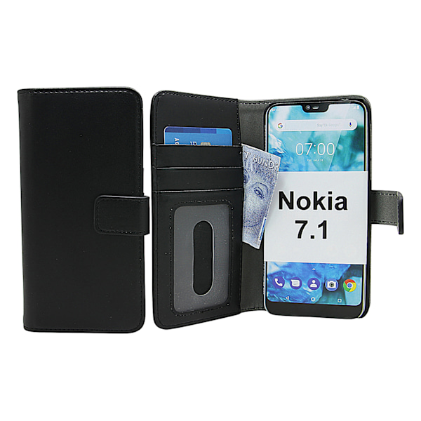 Skimblocker Magnet Wallet Nokia 7.1 Svart