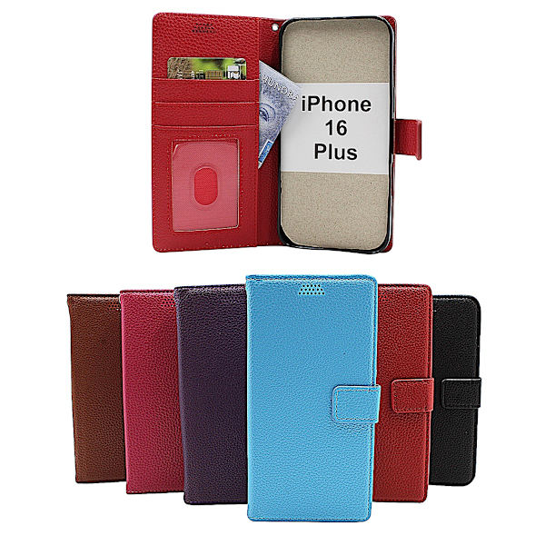 New Standcase iPhone 16 Plus Plånboksfodral Ljusblå