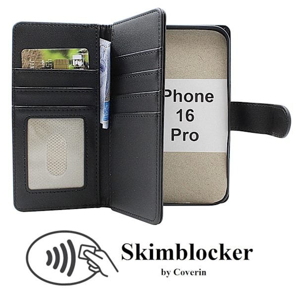 Skimblocker iPhone 16 Pro XL Plånboksfodral