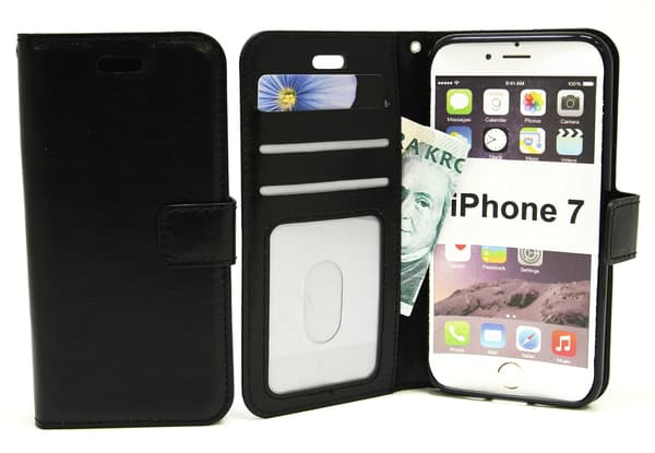 Crazy Horse Wallet iPhone 7 Svart