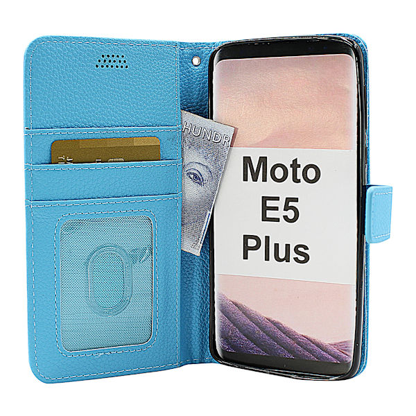 New Standcase Wallet Motorola Moto E5 Plus Blå