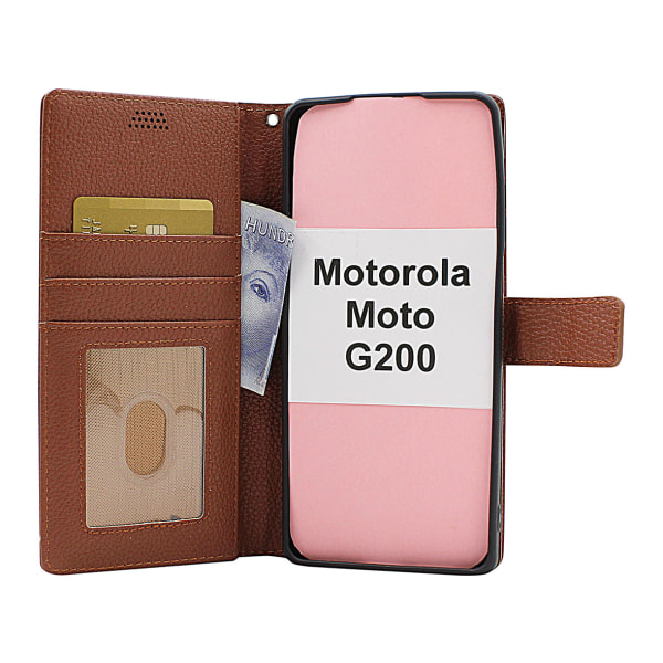 New Standcase Wallet Motorola Moto G200 Brun