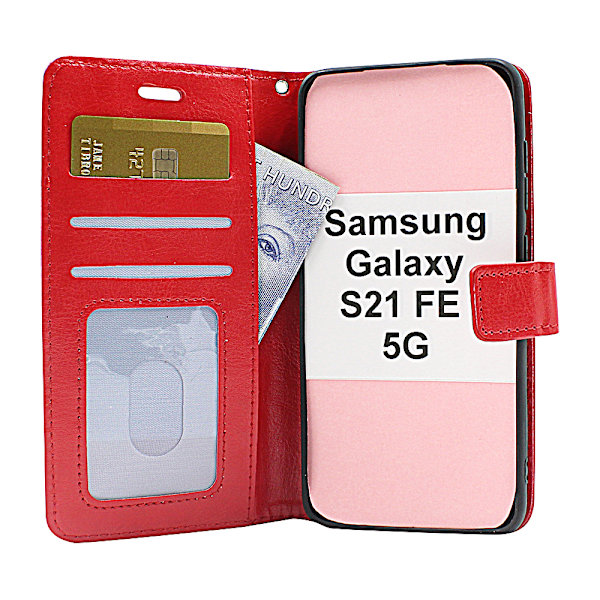 Crazy Horse Wallet Samsung Galaxy S21 FE 5G (SM-G990B) Grön