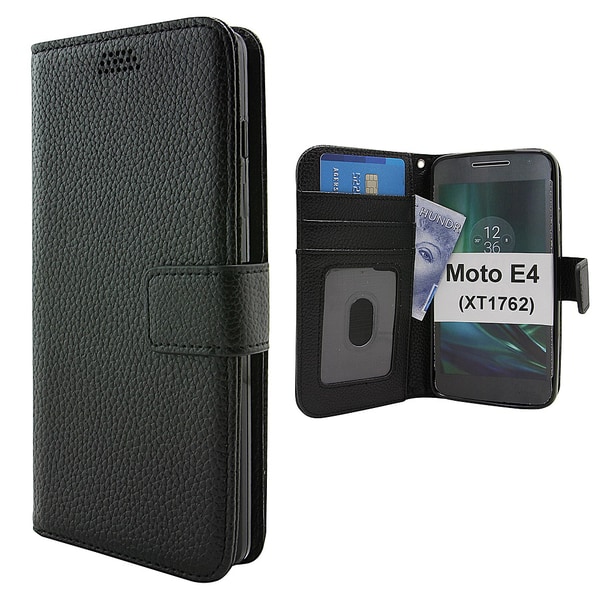 New Standcase Wallet Moto E4 / Moto E (4th gen) (XT1762) Svart