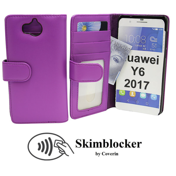 Skimblocker Plånboksfodral Huawei Y6 2017 (MYA-L41) Lila