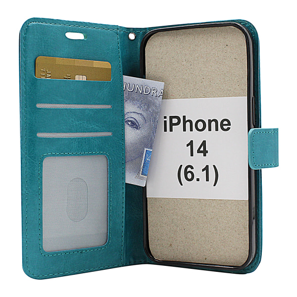 Crazy Horse Wallet iPhone 14 (6.1) Brun