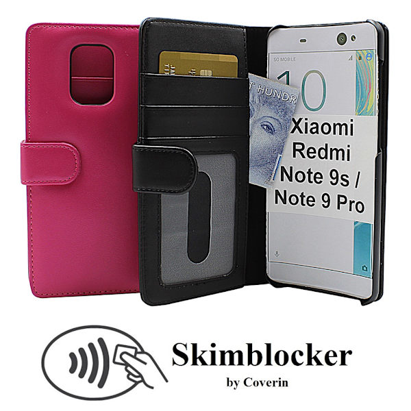 Skimblocker Plånboksfodral Xiaomi Redmi Note 9s/Note 9 Pro Svart