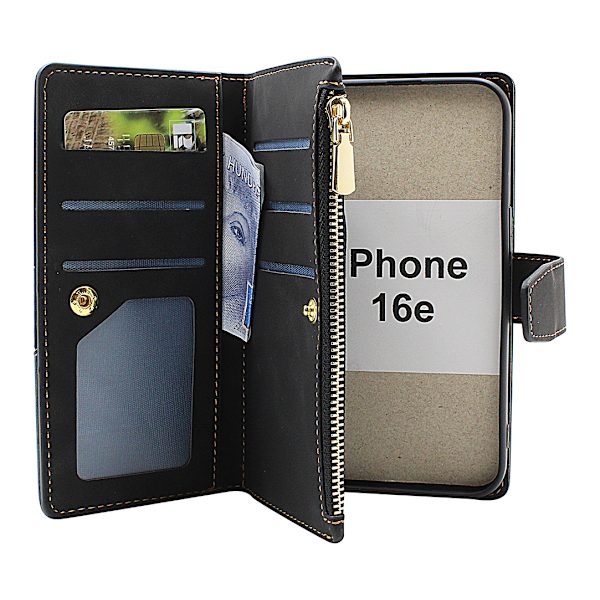 XL iPhone 16e Lyx Plånboksfodral Vinröd
