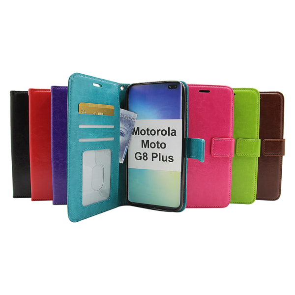 Crazy Horse Wallet Motorola Moto G8 Plus Röd