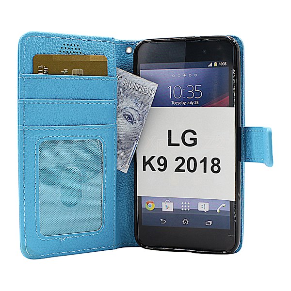 New Standcase Wallet LG K9 2018 (LMX210) Ljusblå