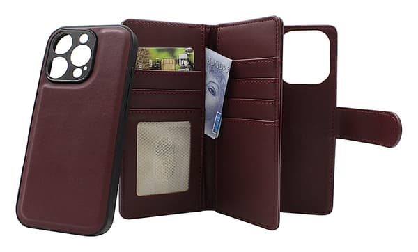Skimblocker iPhone 16 Pro XL Magnet Plånboksfodral Mörkröd