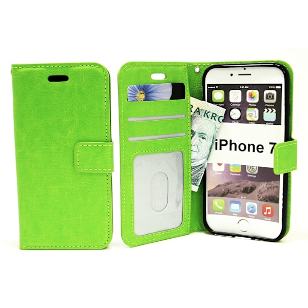 Crazy Horse Wallet iPhone 7 Grön