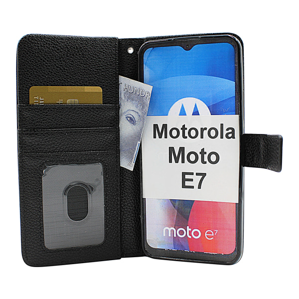 New Standcase Wallet Motorola Moto E7 Svart