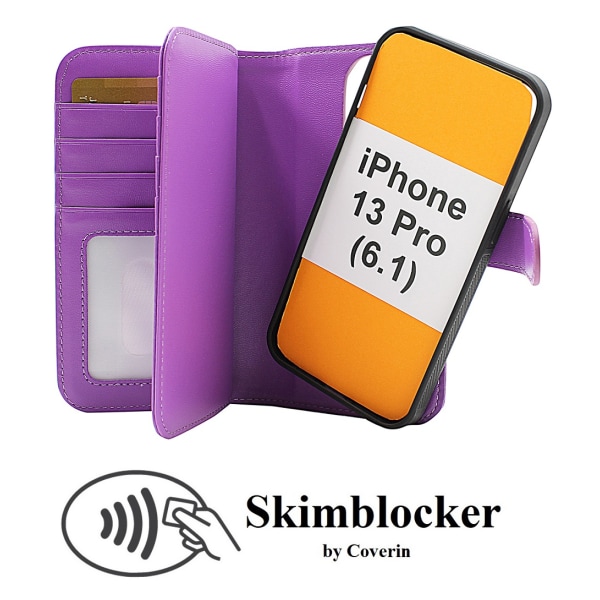 Skimblocker XL Magnet Fodral iPhone 13 Pro (6.1) Svart