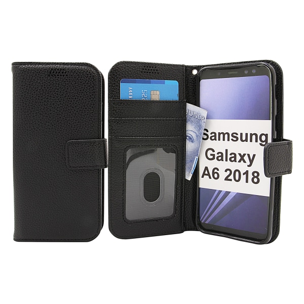 New Standcase Wallet Samsung Galaxy A6 2018 (A600FN/DS) Svart