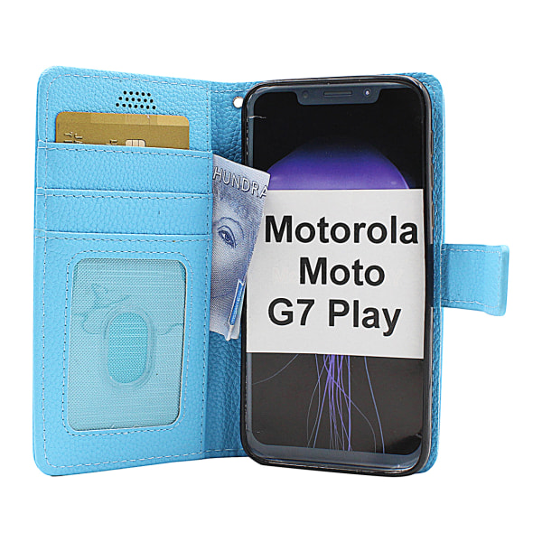 New Standcase Wallet Motorola Moto G7 Play Svart