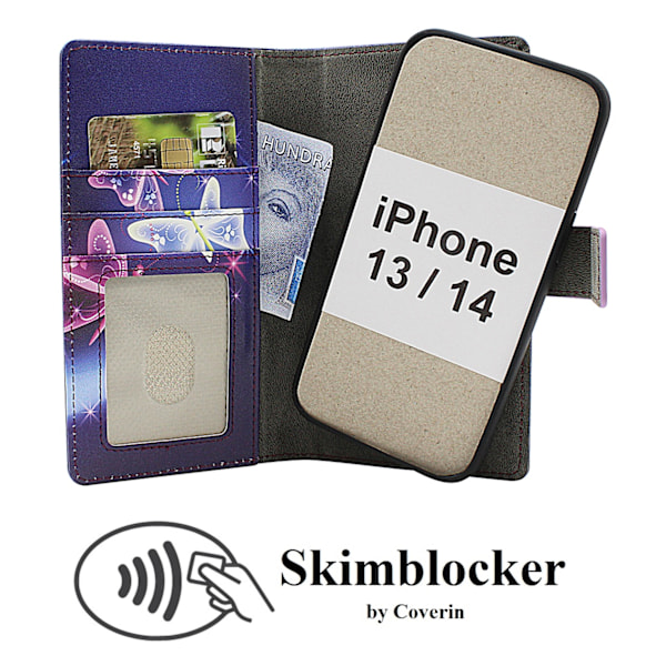 Skimblocker iPhone 13 / 14 Magnet Plånboksfodral Design