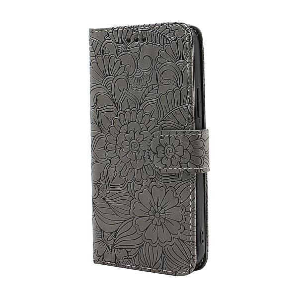 Flower Standcase Wallet iPhone 12 / 12 Pro (6.1) Blå
