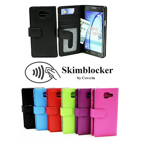 Skimblocker Plånboksfodral Samsung Galaxy A5 2016 (A510F) Svart