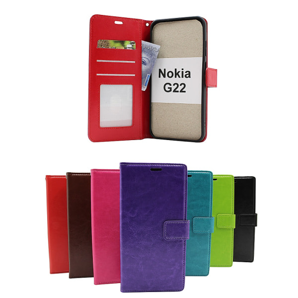 Crazy Horse Wallet Nokia G22 Hotpink
