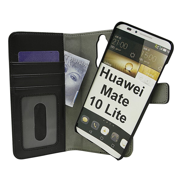 Skimblocker Magnet Wallet Huawei Mate 10 Lite (Svart)