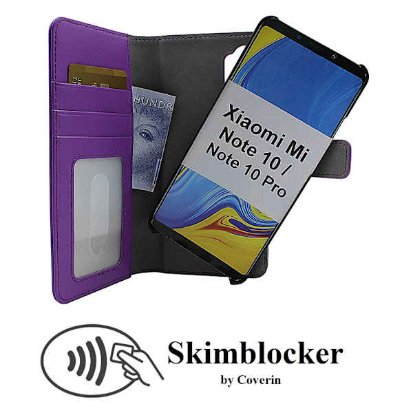 Skimblocker Magnet Wallet Xiaomi Mi Note 10 / Note 10 Pro Lila