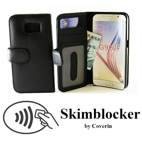Skimblocker Plånboksfodral Samsung Galaxy S6 (SM-G920F) Svart